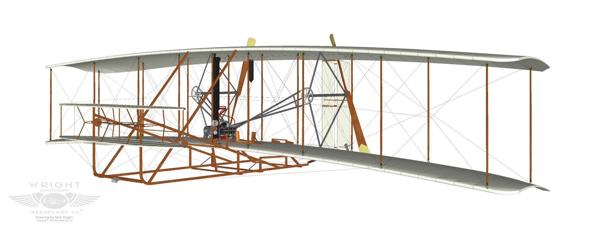 wright plans blueprints wright flyer vector