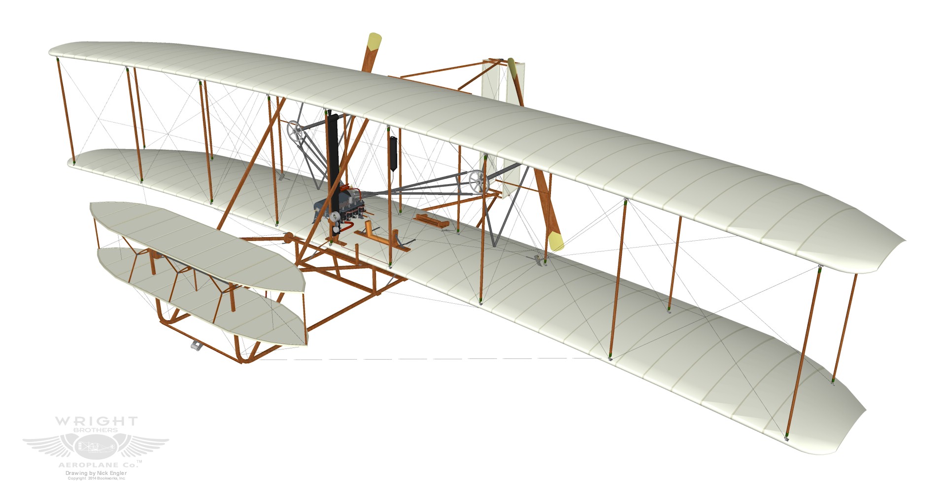 A diagram from 1908 showing a perspective view of the Wright Brothers  aeroplane Stock Photo Picture And Rights Managed Image Pic MEV10216268   agefotostock